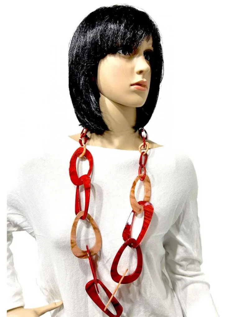 COLLARES ROJOS CON ESLABONES GRANDES PARA UN FABULOSO LOOK