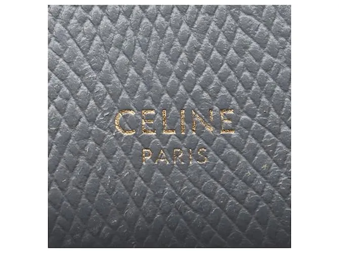 Céline Cartera de cuero Celine Medium Strap gris y blanco en muy buen estado 