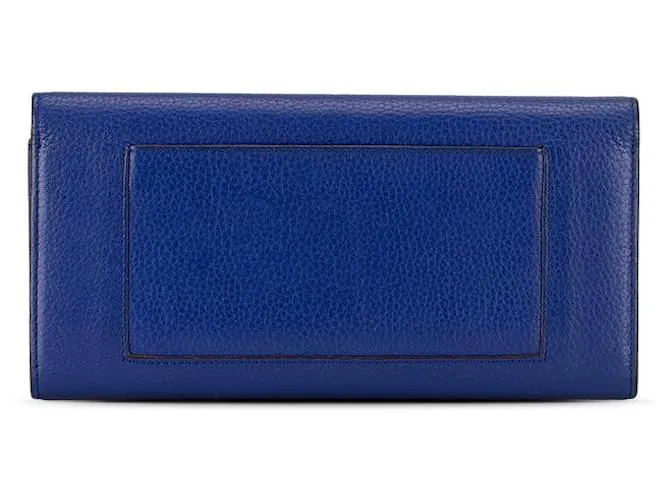 Céline Cartera de cuero multifuncional Celine Large Flap en muy buen estado Azul 