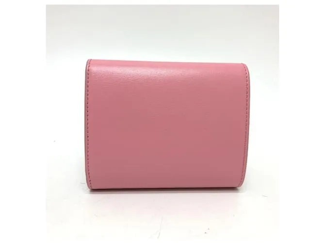 Céline Cartera de cuero rosa plegable Celine 