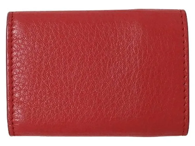 Everyday Cartera de cuero de tres pliegues para mujeres Balenciaga Roja 