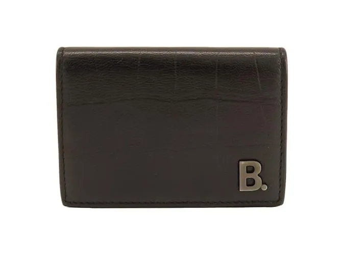 Everyday Cartera de cuero negro plegable Balenciaga 