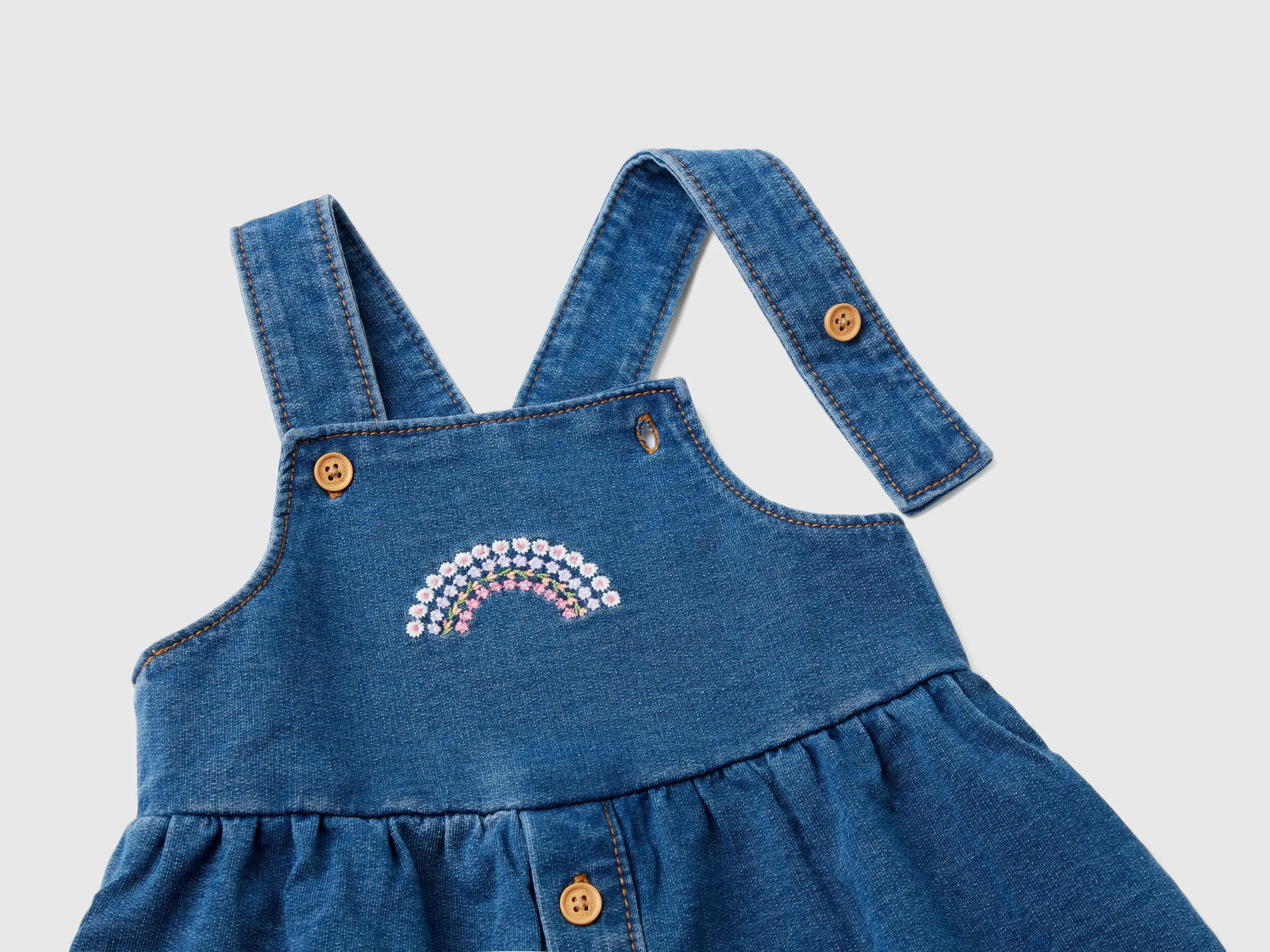 Falda peto de efecto denim