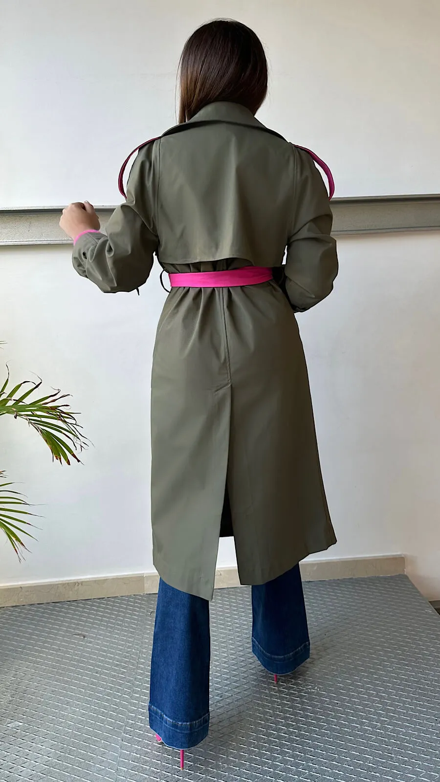 Gabardina Green Pink