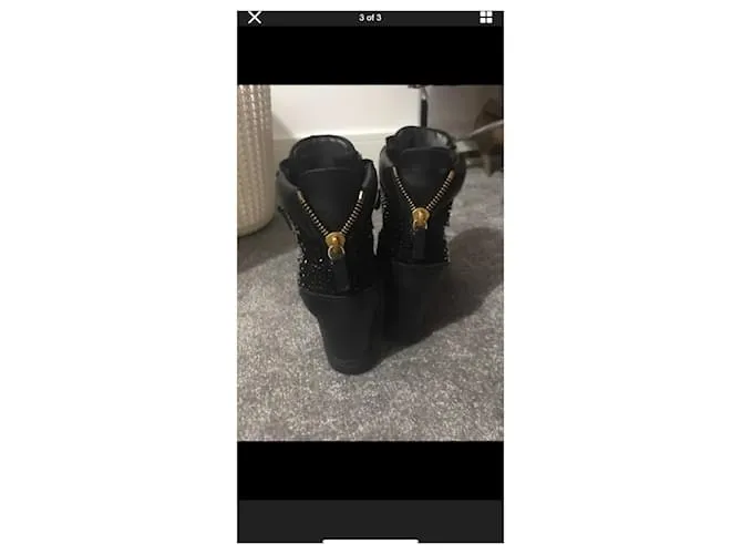 Giuseppe Zanotti Altas zapatillas de deporte superiores Negro Plata Dorado 