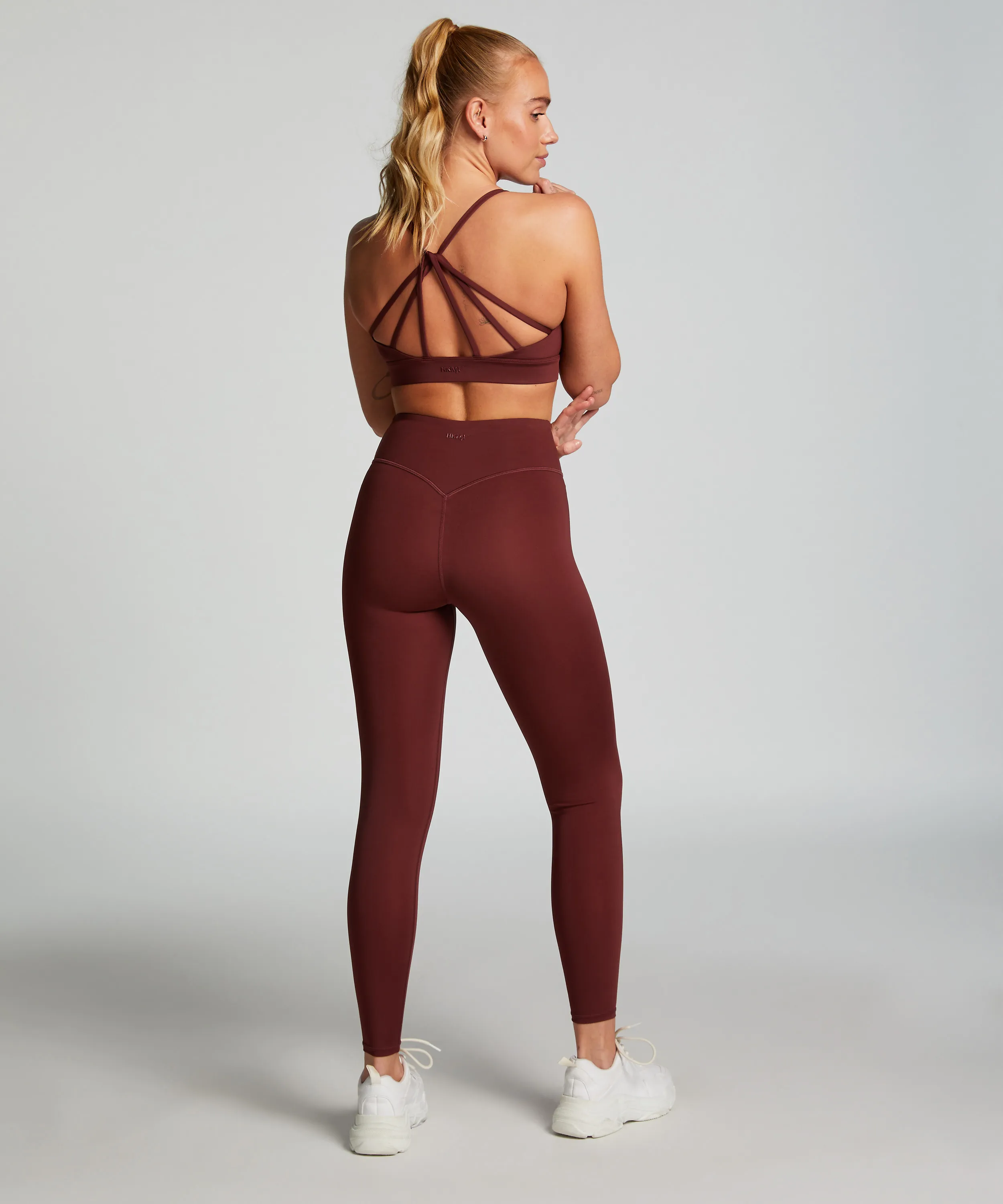 HKMX Leggings cruzados de talle alto - Rojo