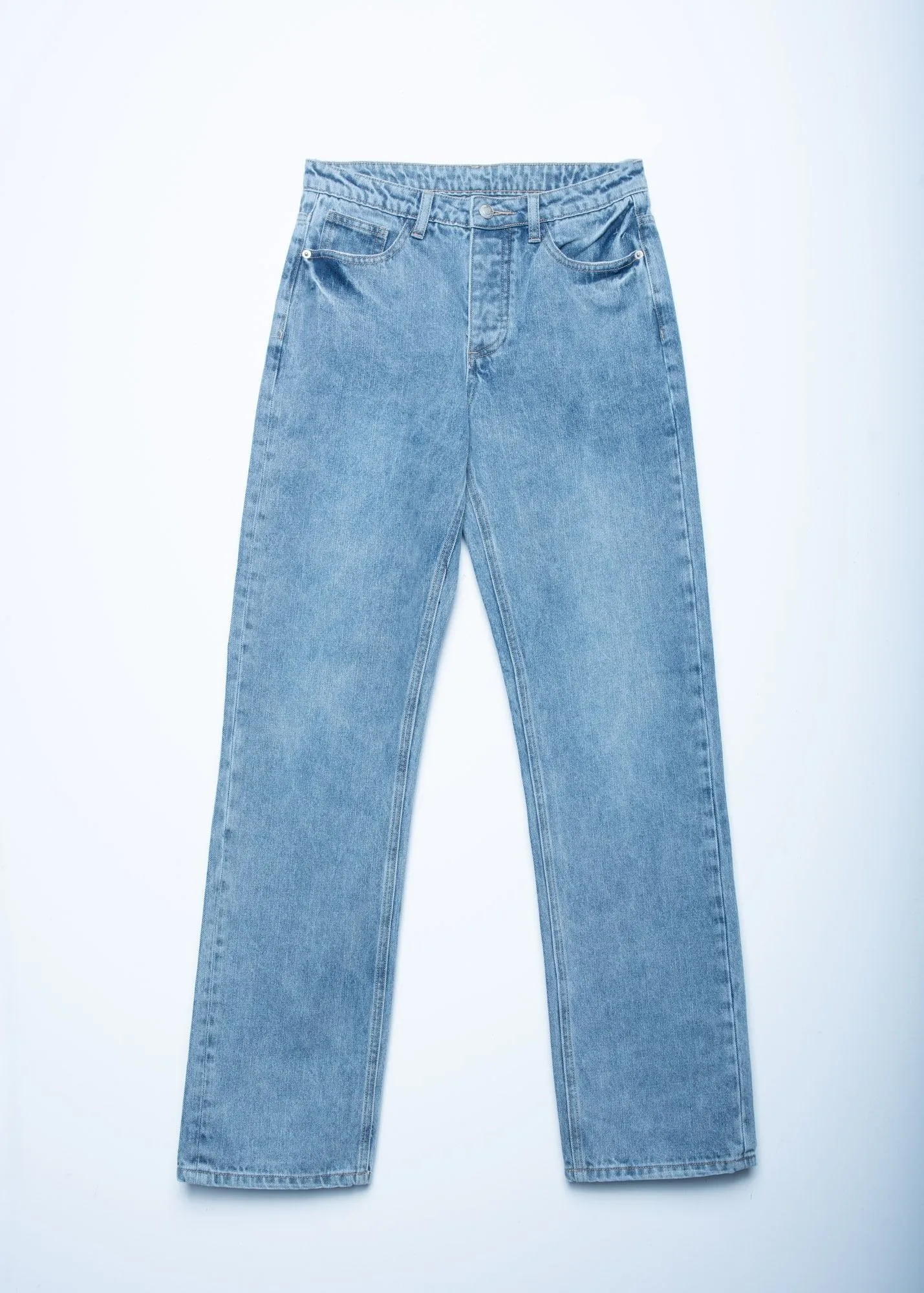 Jeans vaqueros hi rise straight mujer