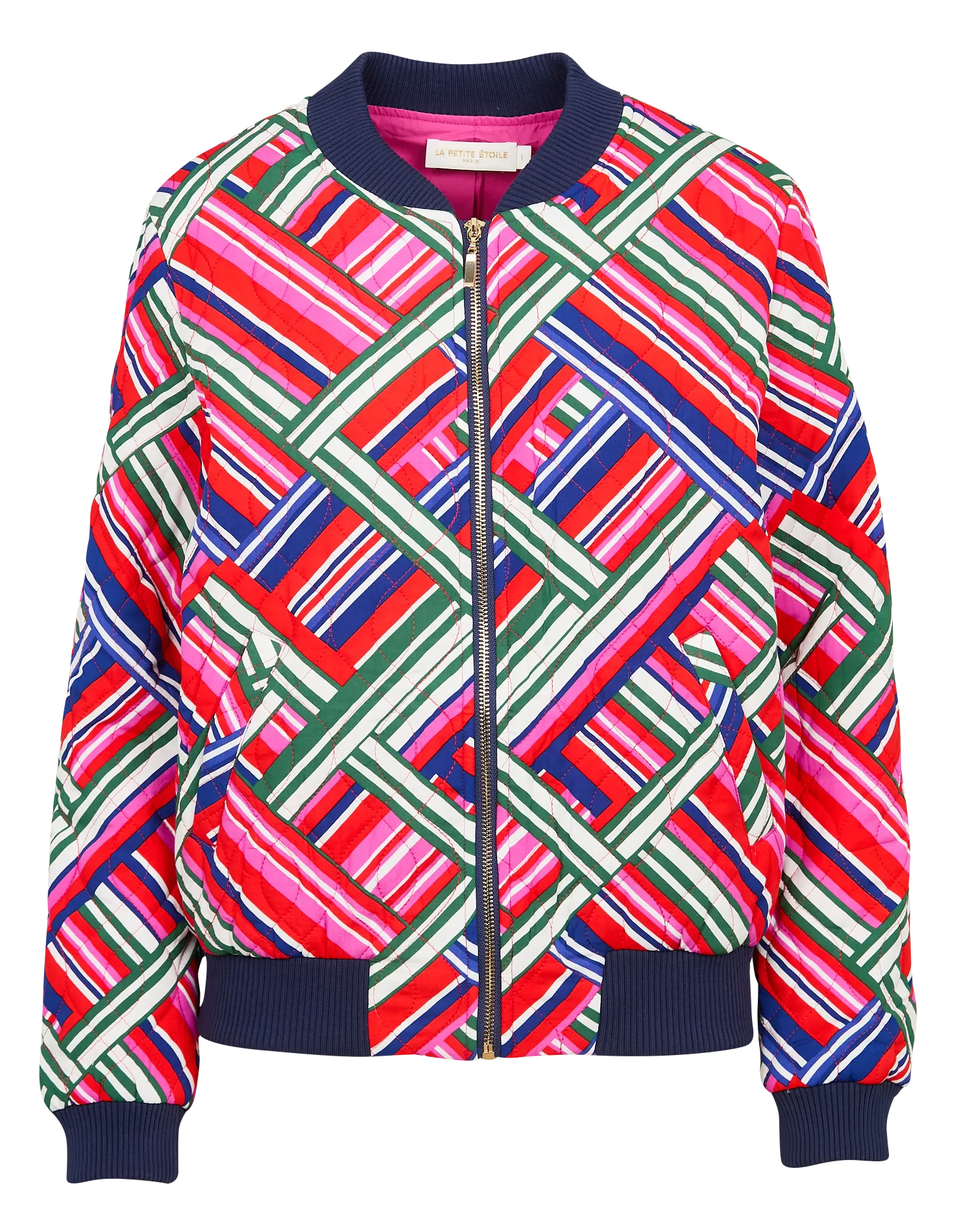 LA PETITE ETOILE VICKY - Chaqueta estilo teddy con cuello amplio estampado en multicolor