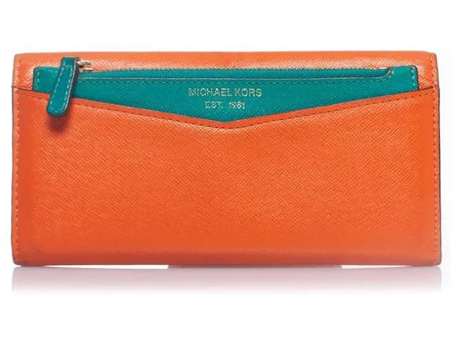 Michael Kors, cartera de cuero naranja 