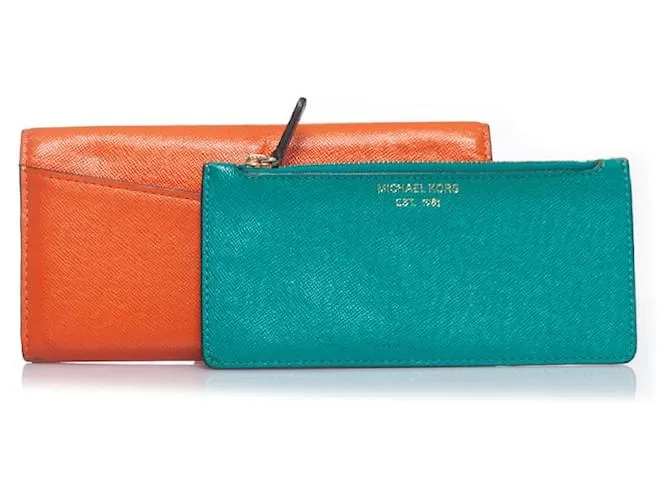 Michael Kors, cartera de cuero naranja 