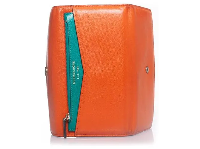 Michael Kors, cartera de cuero naranja 