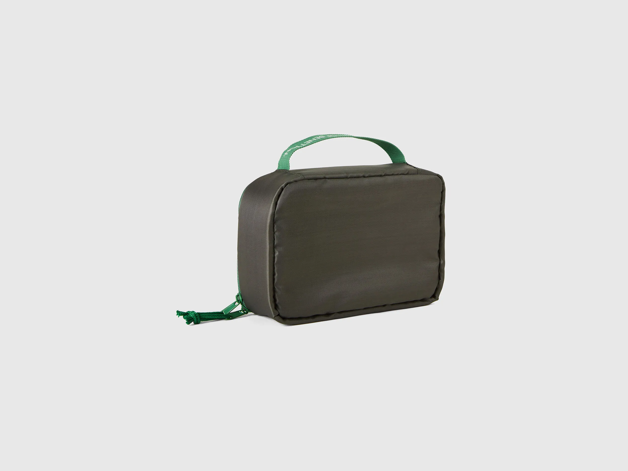 Military green travel toiletry bag with hook