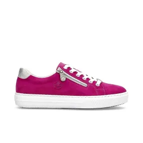 Mujer Rieker L59L1-31 | Nobuk fucsia | Zapatillas casuales para mujer