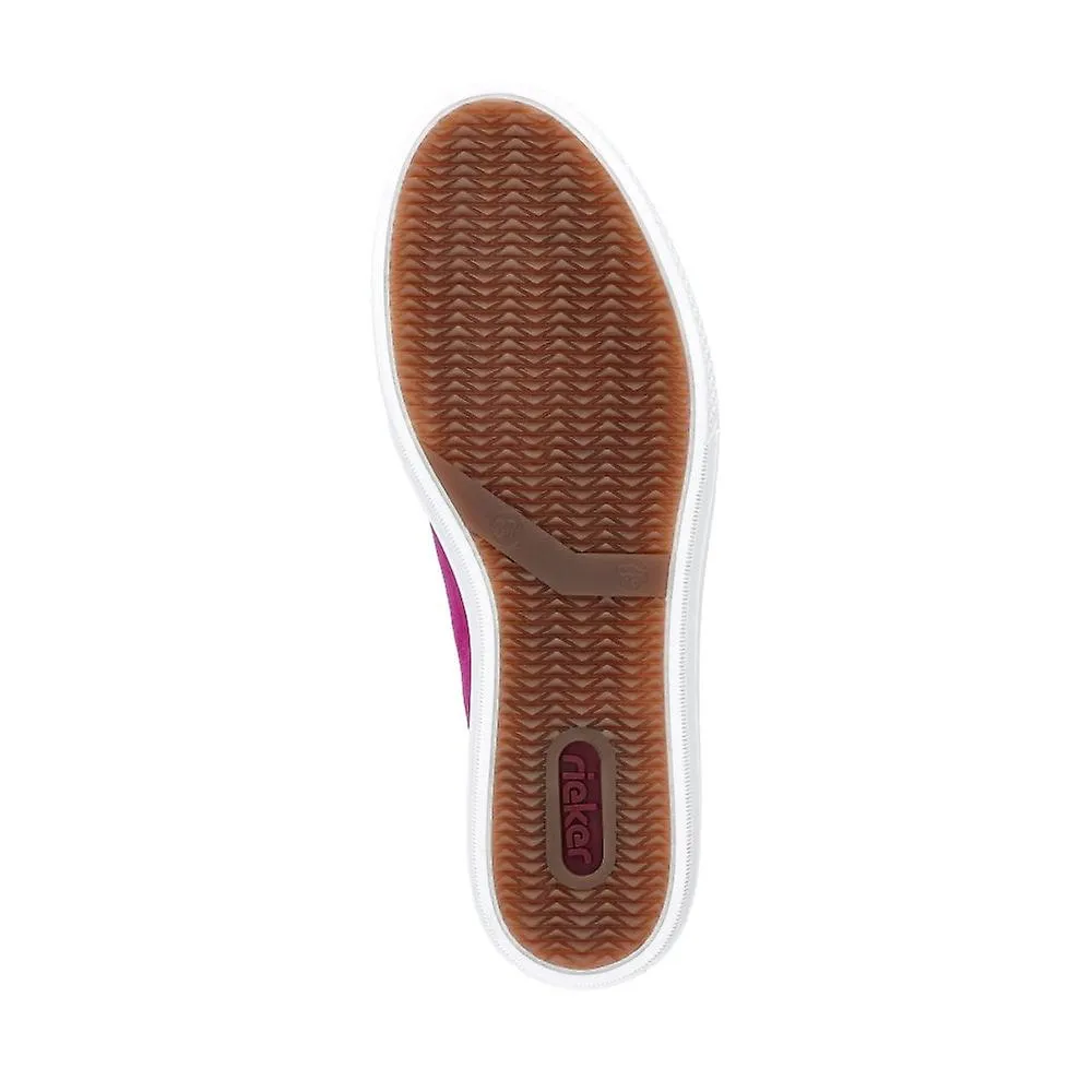 Mujer Rieker L59L1-31 | Nobuk fucsia | Zapatillas casuales para mujer