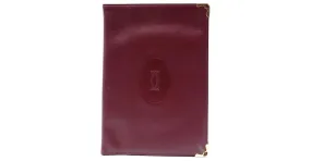 MUST DE CARTIER PORTA PASAPORTES CUERO BURDEOS CARTERA CARTERA DE CUERO 