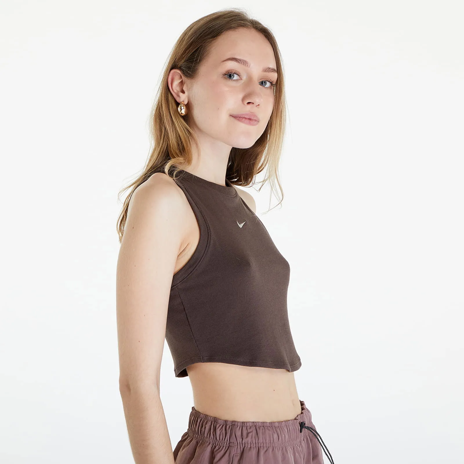 Nike Sportswear Essentials Ribbed Cropped Tank Baroque Brown/ Sail