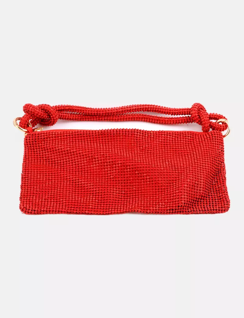 NoName Bolso de mano rojo strass