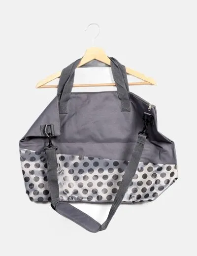 NoName Bolso de viaje gris estampado