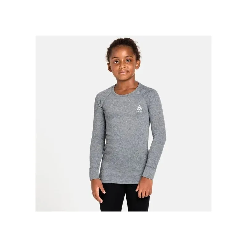 ODLO Active Warm Eco (gris Melange) Camiseta técnica de manga larga y cuello redondo Niño