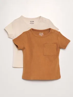 Pack de 2 camisetas lisas - BEIGE