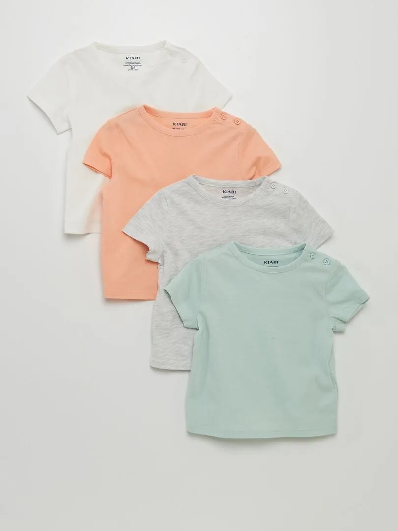 Pack de 4 camisetas lisas - NARANJA