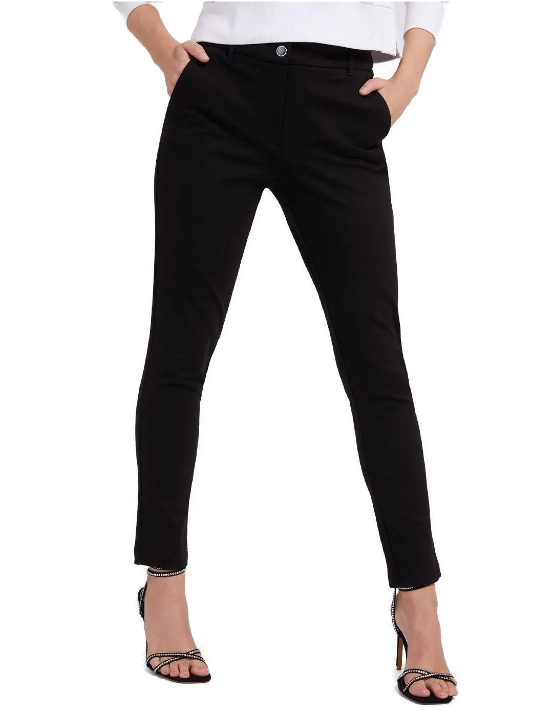 Pantalones Guess Zoe negro para mujer -b