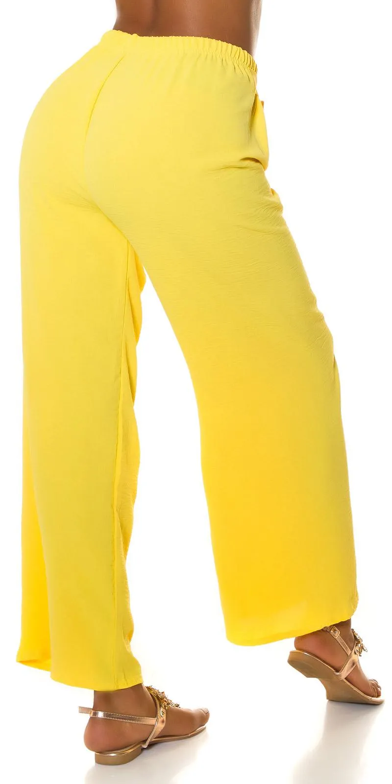 Pantalón Moda verano acampanado Amarillo