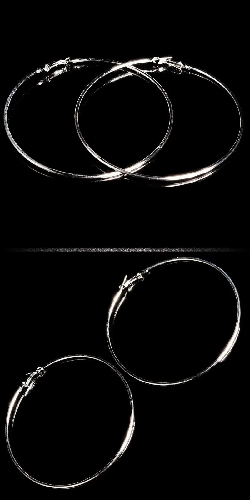 Pendientes de aros XL plata