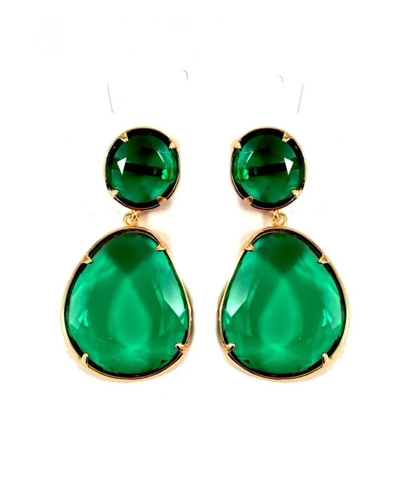 PENDIENTES VERDES LARGOS DE MODA 