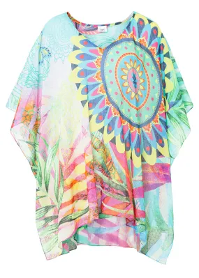 Poncho de verano Multicolor estampado