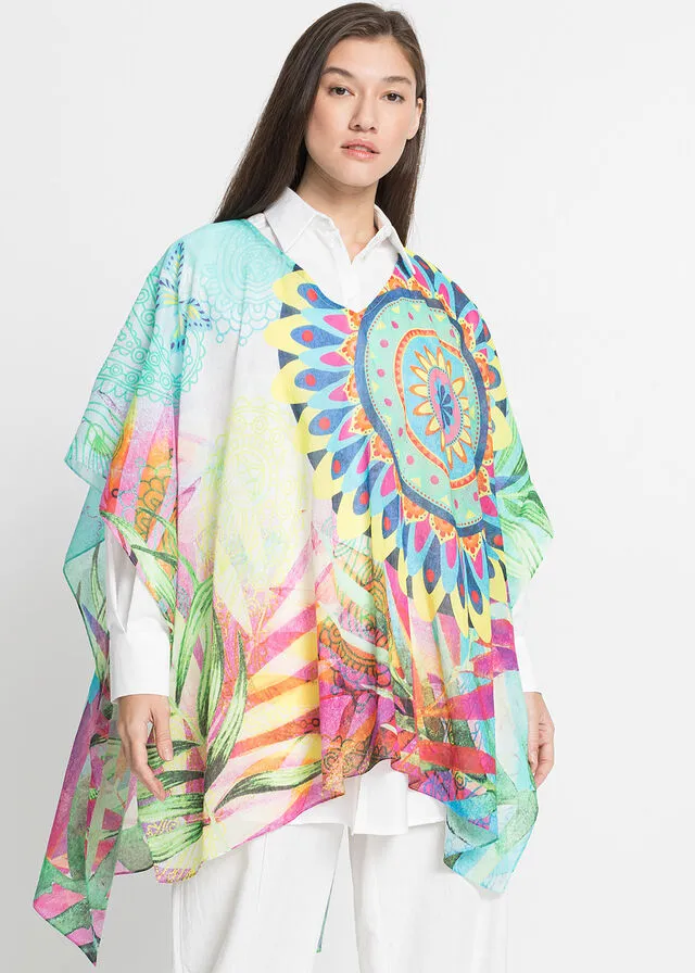 Poncho de verano Multicolor estampado