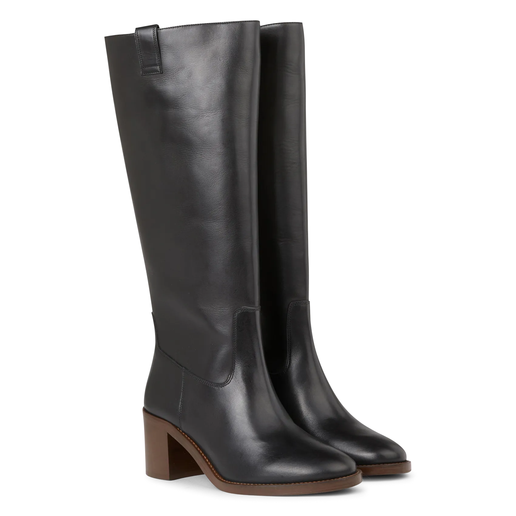 RIVECOUR N°510 - Botas altas de piel en negro