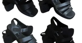 SANDALIAS SANDALIAS DE TACÓN PARA MUJER ZAPATOS DE VERANO GRIS NEGRO 36 - 41