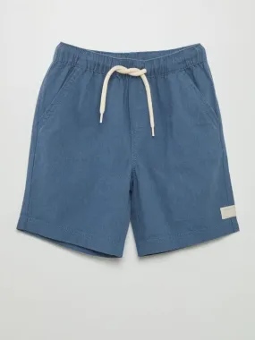 Short liso de lino - AZUL