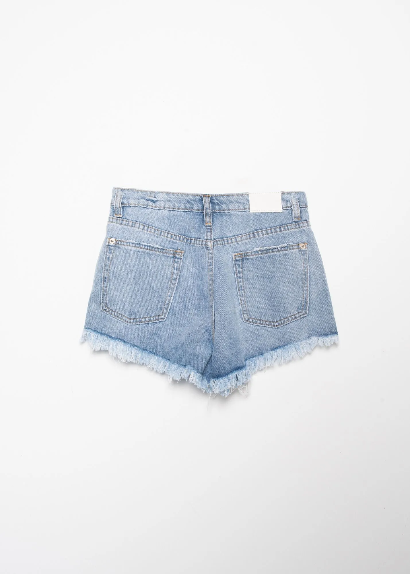 Shorts denim vaqueros con flecos mujer