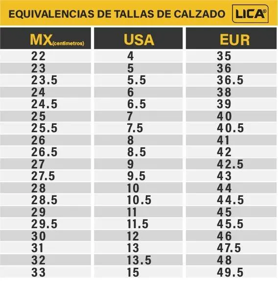 Tenis de seguridad marca LICA Mod. 124