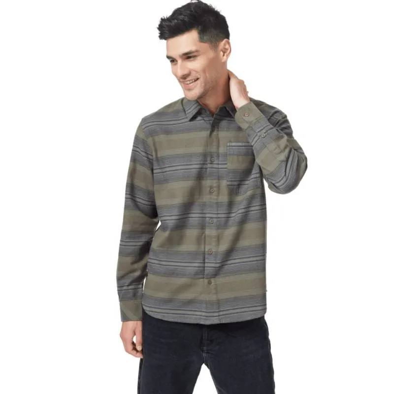 Tentree Benson Flannel Shirt (Olive Night Green Lake Ombre Plaid) hombre