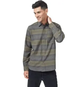 Tentree Benson Flannel Shirt (Olive Night Green Lake Ombre Plaid) hombre