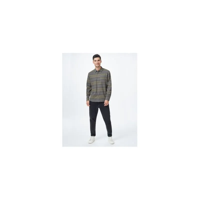 Tentree Benson Flannel Shirt (Olive Night Green Lake Ombre Plaid) hombre