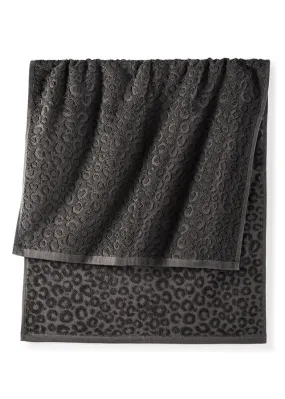 - Toalla de mano con estampado de leopardo Negro