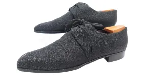 ZAPATO AUBERCY LUCA TALLA GRANDE EN PIEL GALUCHAT 45.5 Zapatos de cuero negro 