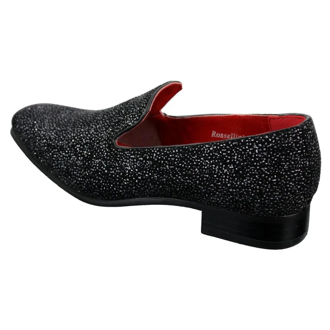 Zapatos de cuero brillante en negro blanco para uso elegante y formal para hombre