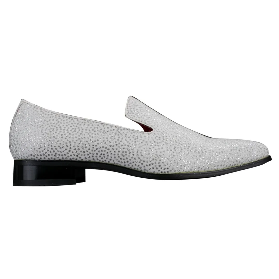 Zapatos de cuero brillante en negro blanco para uso elegante y formal para hombre