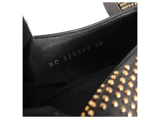 Zapatos de cuero Saint Laurent en negro y dorado, talla 38 RO328349 