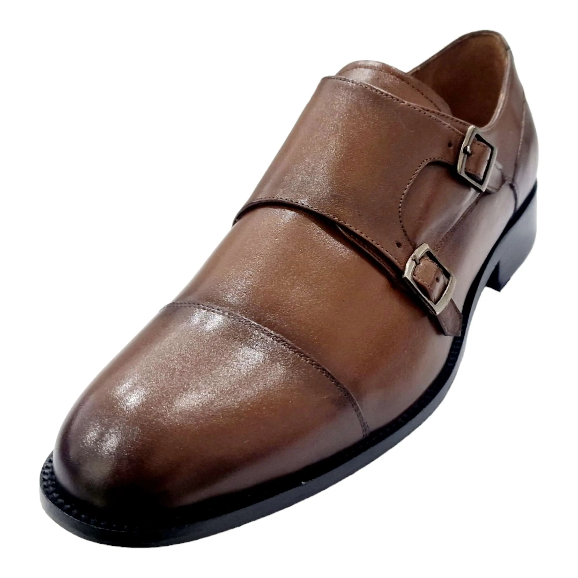 ZAPATOS DE VESTIR HOMBRE BLUCHER 2 HEBILLAS CUERO