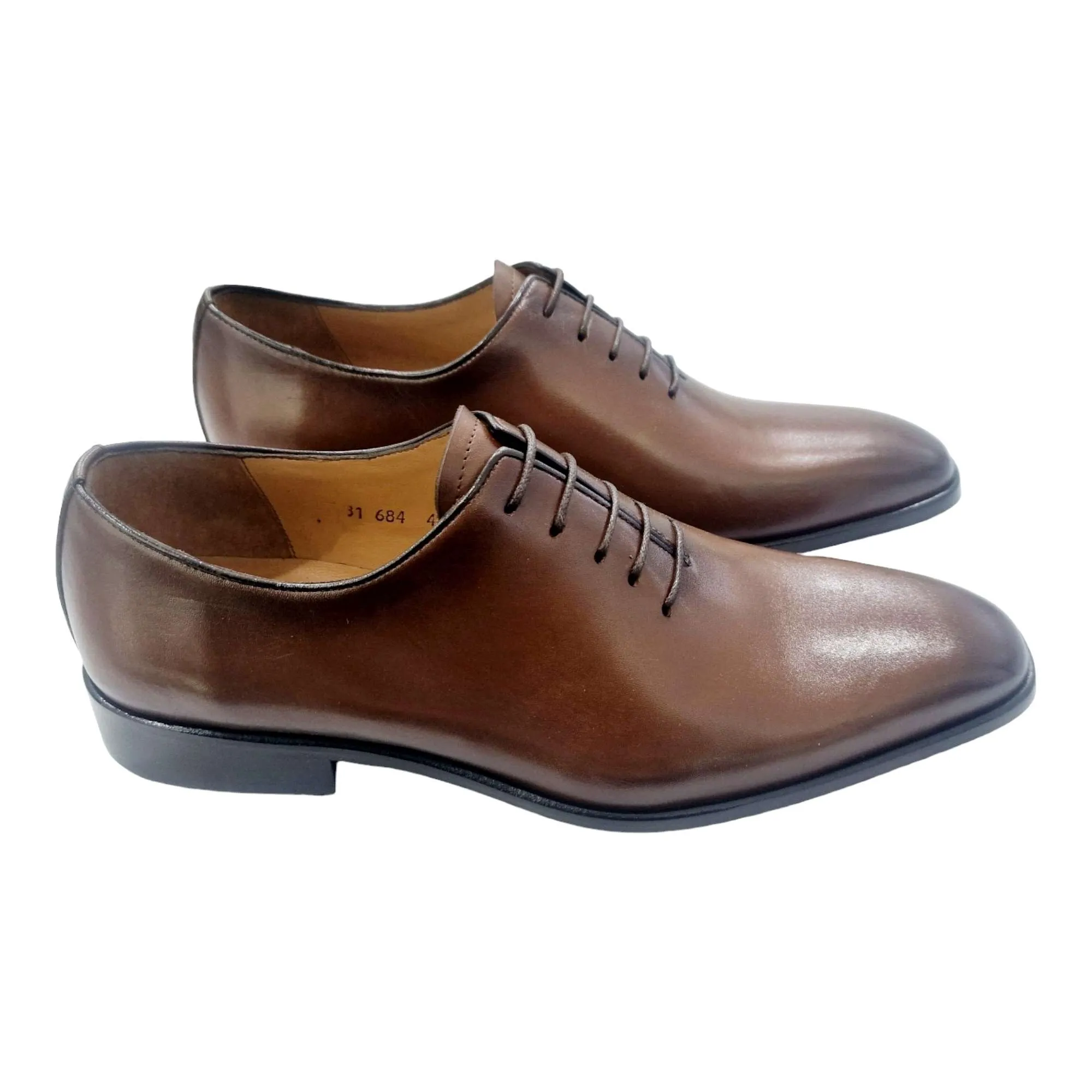 ZAPATOS DE VESTIR HOMBRE BLUCHER LISO SIN COSTURAS CUERO